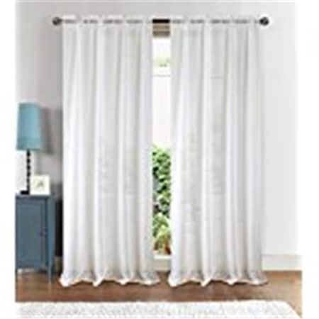 Palacedesigns Astro Textured 54 x 90 in. Rod Pocket Curtain Panel, White PA3194641